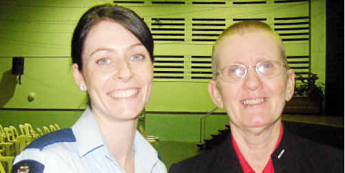 Ladies Night driving force Warwick Police district crime prevention co-ordinator Acting Senior Constable Sarah Ellis with SDVMA speaker Liz Brown spoke to Warwick 15 to 80 year olds on how to feel safe. Ladies Night driving force Warwick Police district crime prevention co-ordinator Acting Senior Constable Sarah Ellis with SDVMA speaker Liz Brown spoke to Warwick 15 to 80 year olds on how to feel safe.